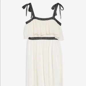 Topshop White Sheer Polka Dot Strap Maxi Dress